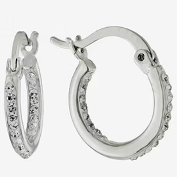 Sparkle Allure 2 sets of Genuine Crystal, Pure Silver Plated Earrings - NWT - Picture 1 of 4